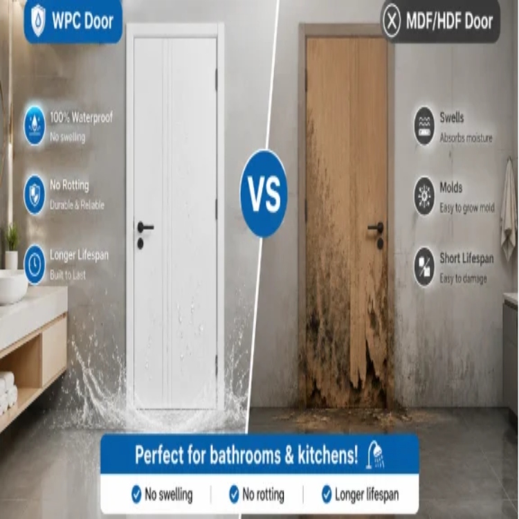 WPC door vs MDF door waterproof comparison